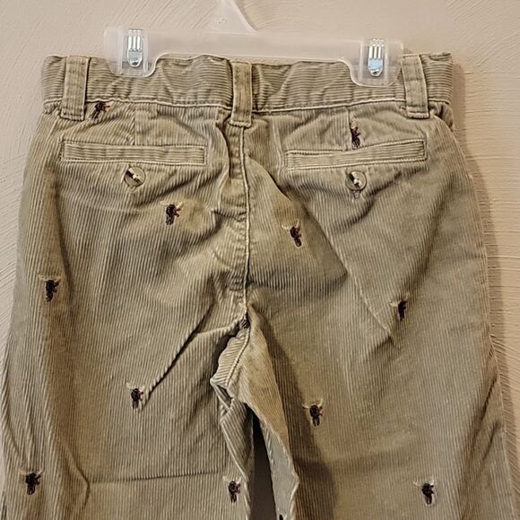 BOY'S JANIE AND JACK TAN CORDUROY PANTS WITH EMBROIDERED REINDEER, SIZE 5T - Picture 6 of 9